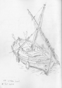 old wooden fishing boat
